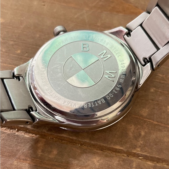 BMW Men's Silver Three-Hand Date Black Dial Stainless Steel Watch - Picture 5 of 7